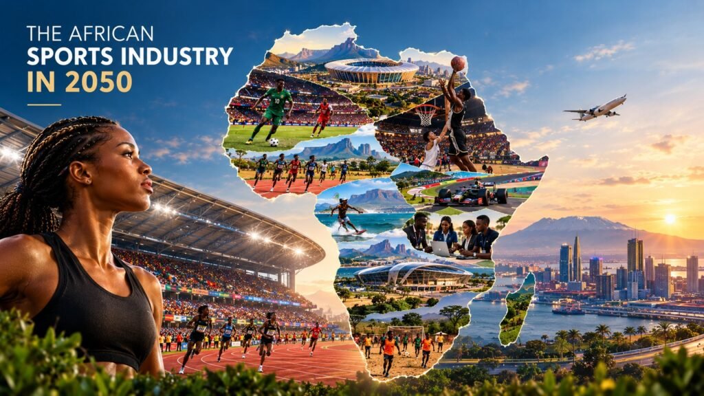 The African sports industry in 2050, AI-generated illustration