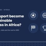 Sport icons (football, basketball, athletics, motorsport, trophy, growth) for an article on sport business in Africa